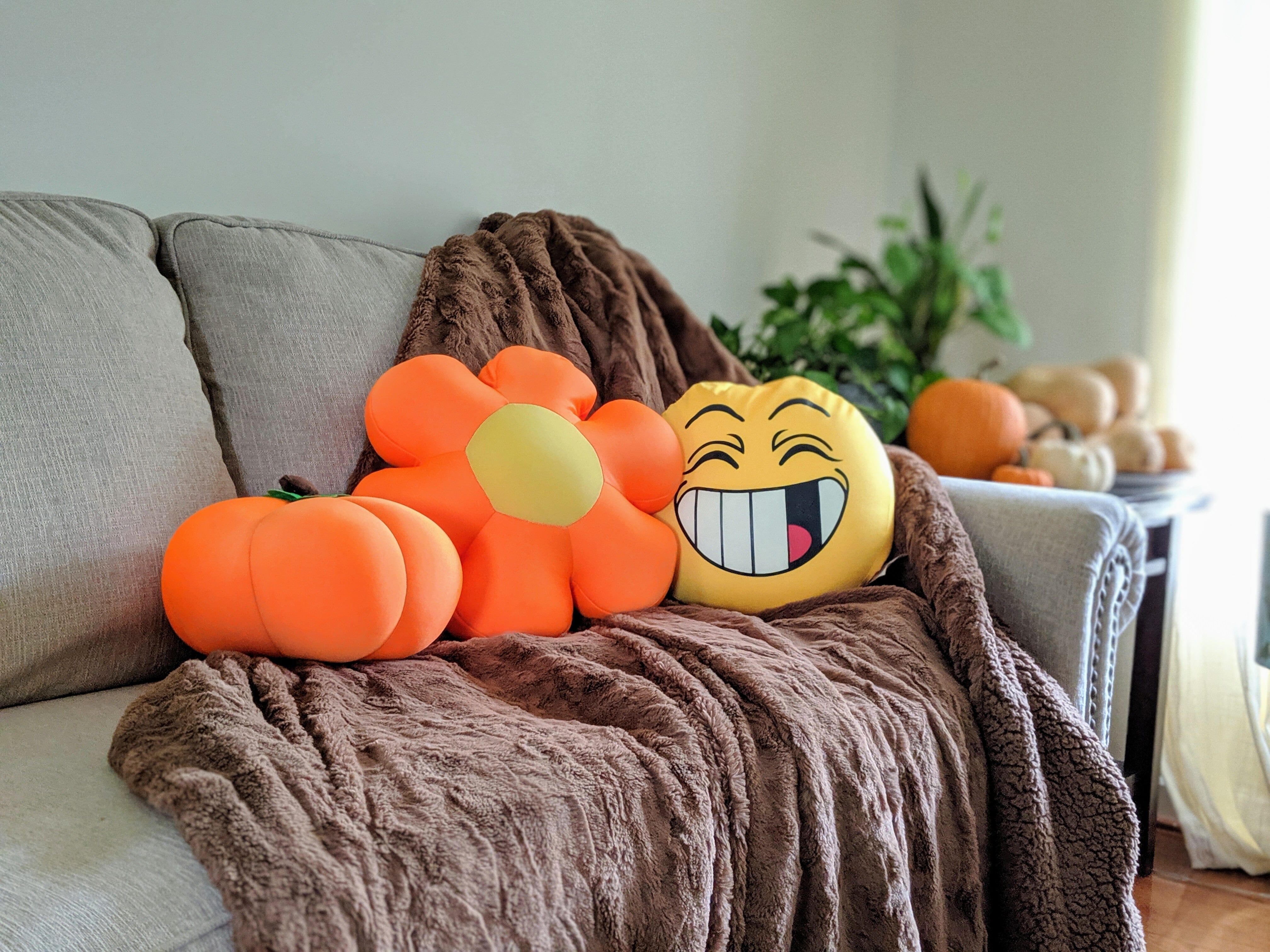 Tache Squishy Crazy Faces Microbead Cushions Throw Pillows