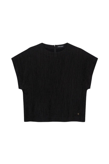 Jollie Top - Black Crinkle