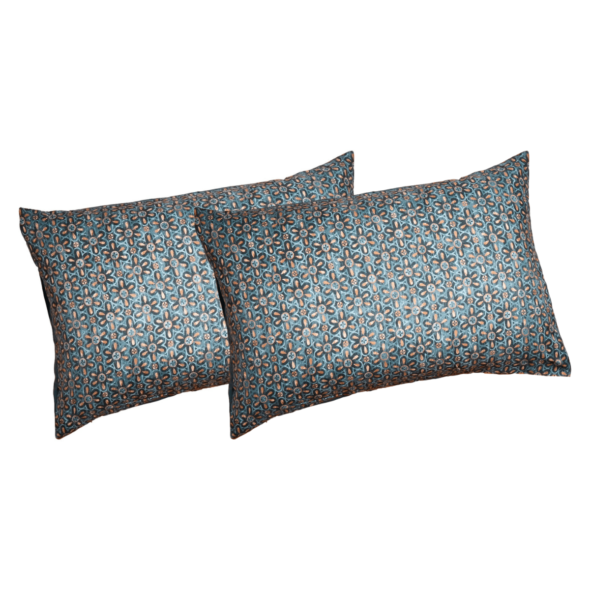 Tache Rustic Palace Lattice Floral Watercolor Dark Teal Pillowcases (KF174)