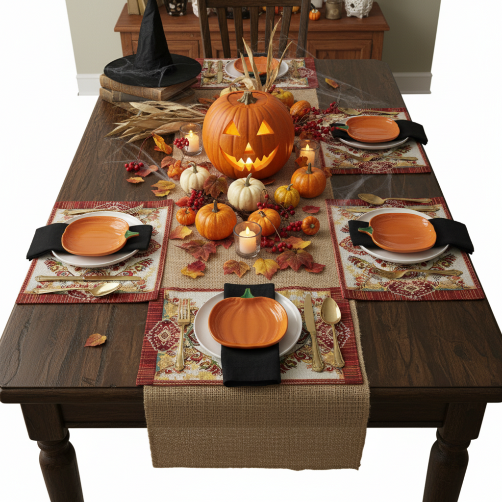 Tache Elegant Burgundy Ornate Paisley Woven Tapestry Placemat Set (18194)