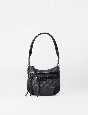 Mini Stud Crosby Sienna, Black Suede