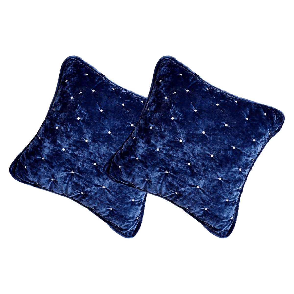 Tache Velvet Dreams Dark Blue Plush Diamond Tufted Cushion Covers / Euro Sham (JHW-853DB)