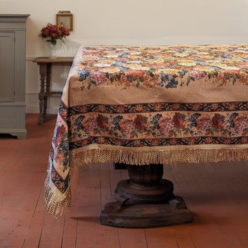 Taterbush Colorful Country Rustic Floral Morning Awakening Woven Tapestry Tablecloth (3089B)