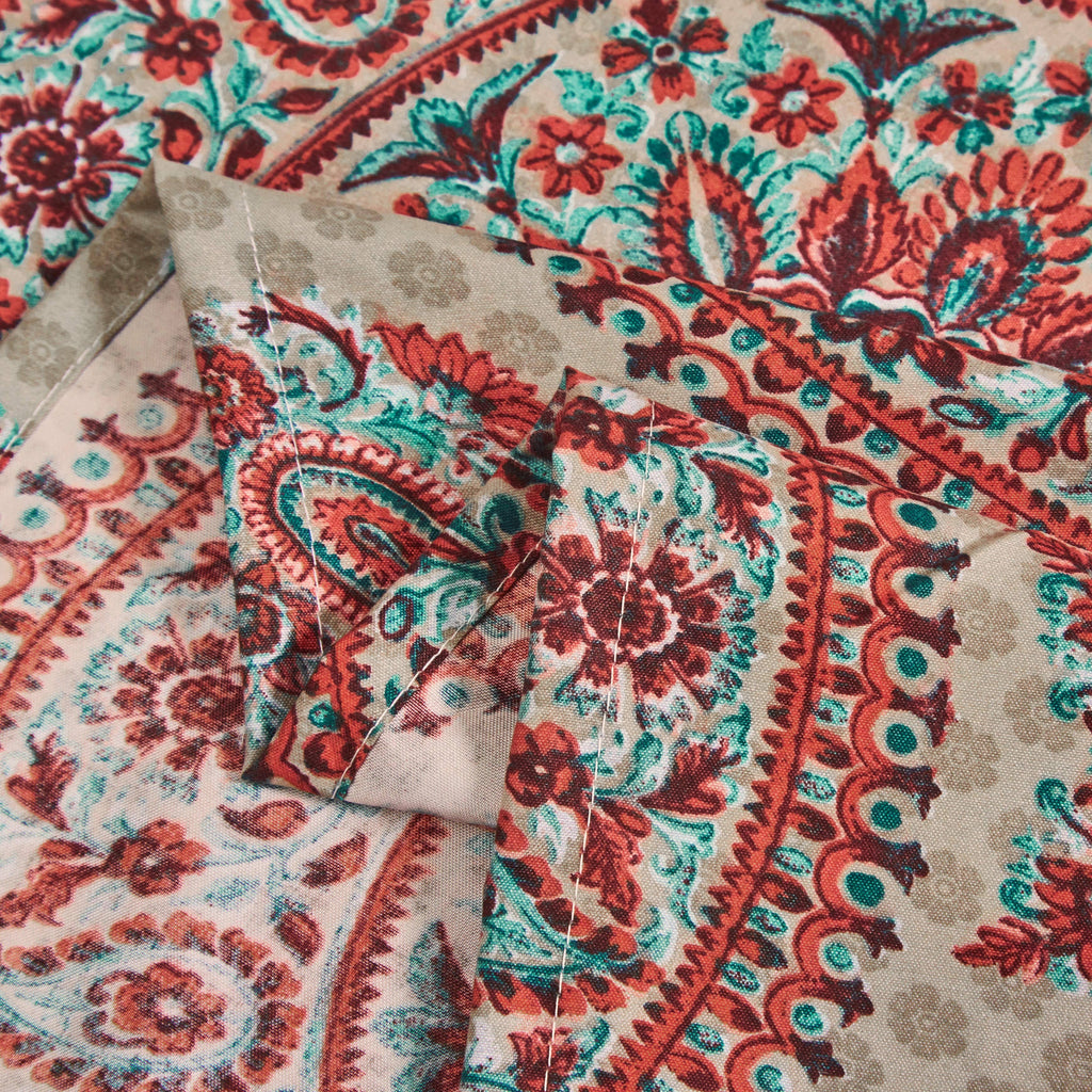 Tache Bohemian Desert Medallion Boteh Paisley Taupe Fitted Sheet / Flat Sheet (TJ3502)
