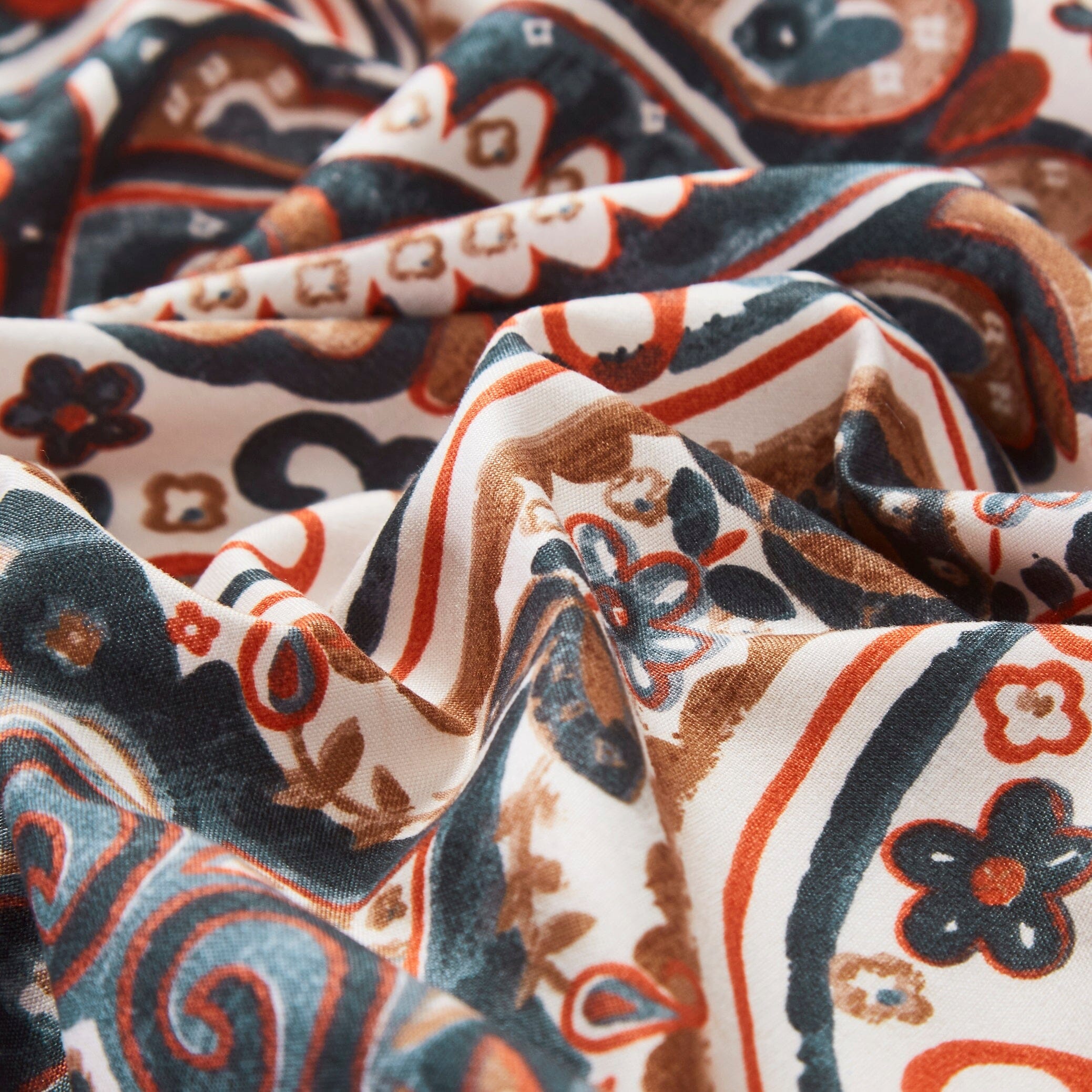 Tache Rustic Paisley Mandala Palace Floral Watercolor Dark Teal Duvet Cover (KF174)