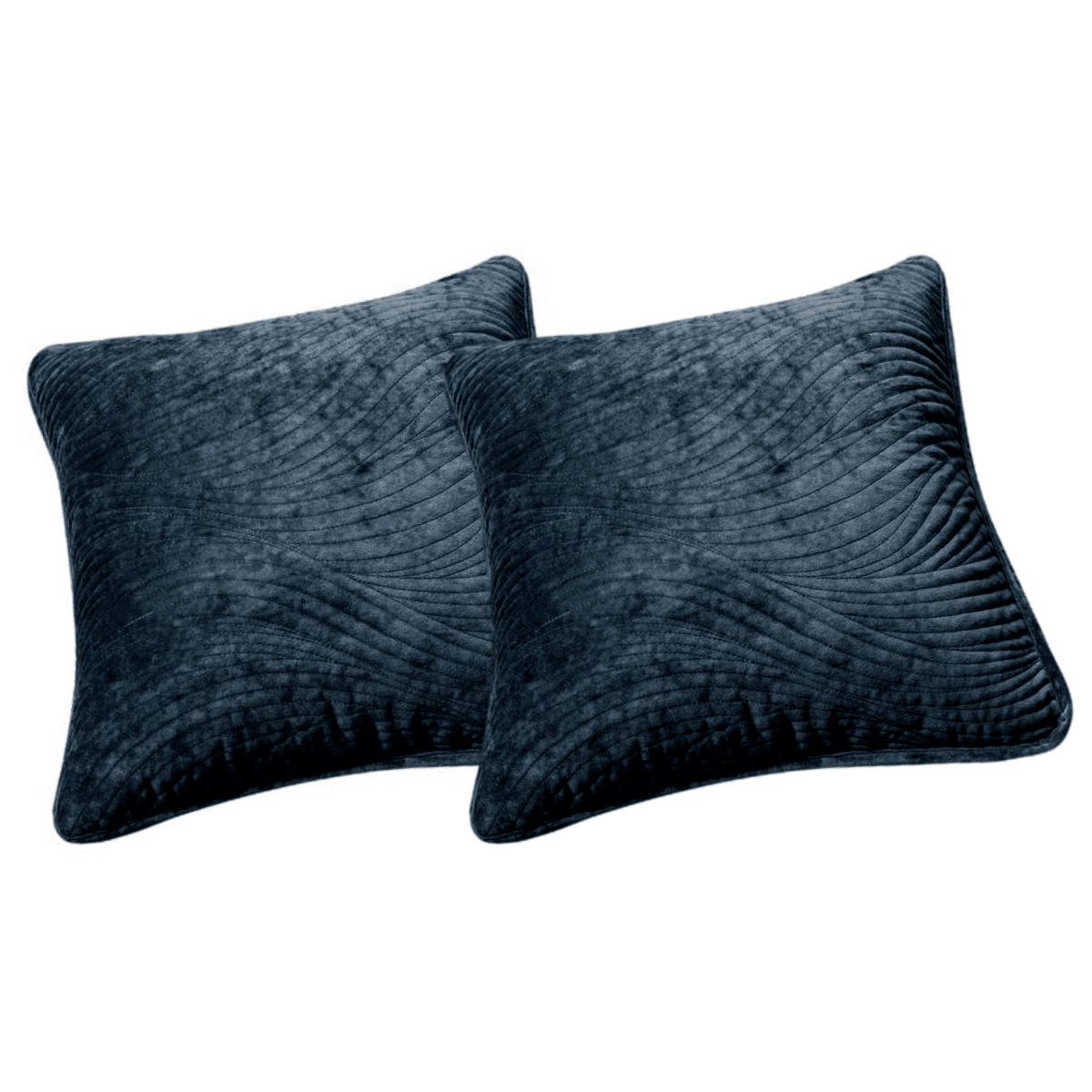 Tache Velvet Dreams Navy Blue Plush Waves Cushion Covers / Euro Sham (JHW-852BL)