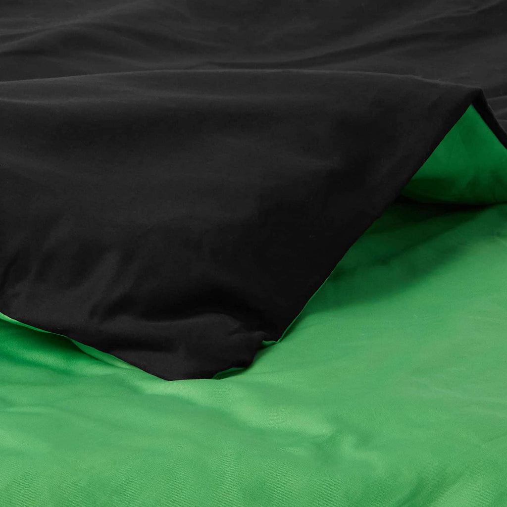 Tache Cotton Lime Green Black Reversible Comforter Set With Zipper Cover