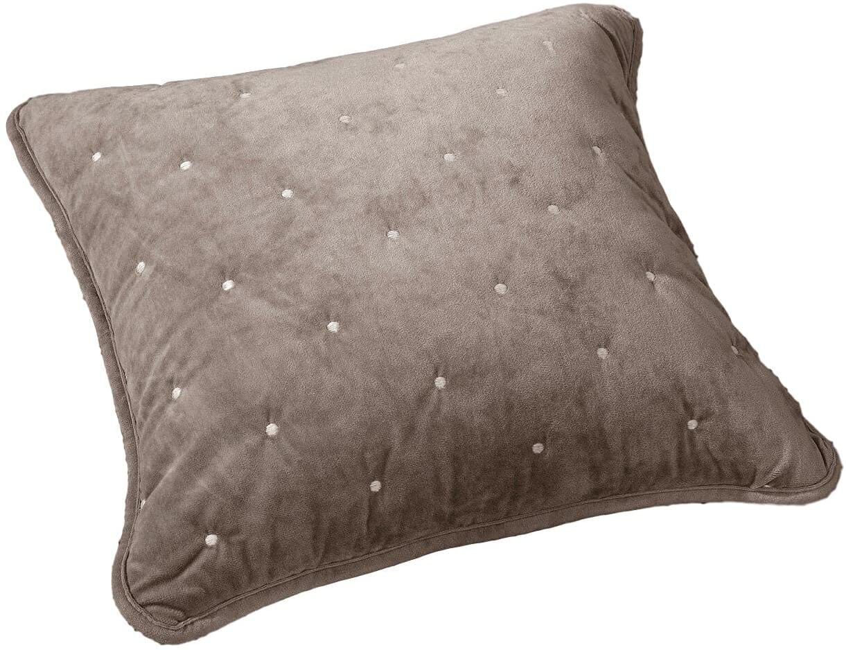 Tache Velvet Dreams Sand Taupe Beige Plush Diamond Tufted Cushion Covers / Euro Sham (JHW-853B)