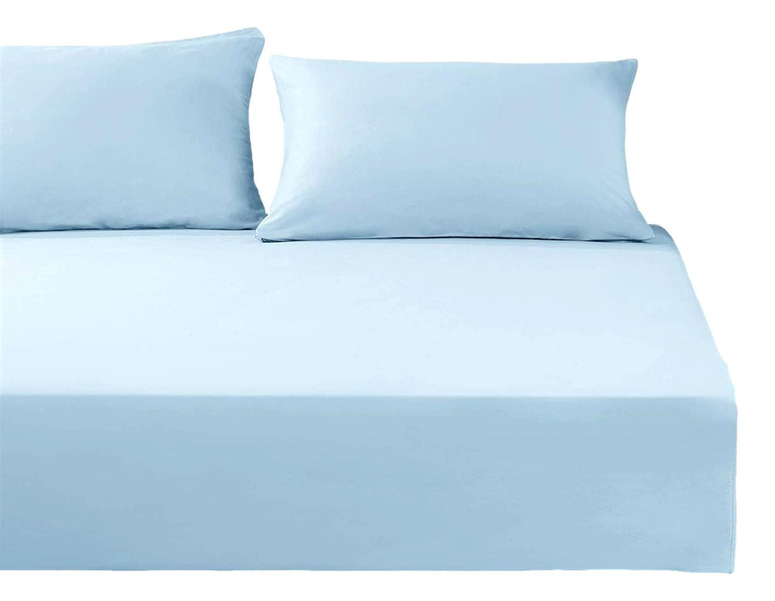 Taterbush Bedding Cotton Soothing Light Sky Blue Fitted Sheet (JHW-604)