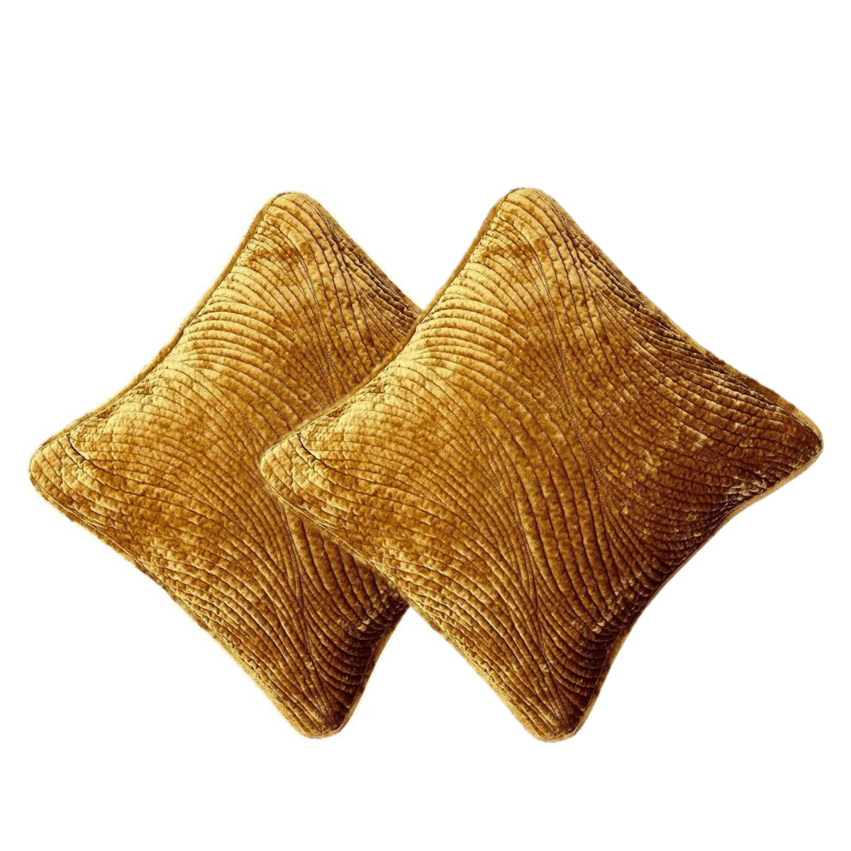 Tache Velvet Dreams Melted Gold Plush Waves Cushion Covers / Euro Sham (JHW-852Y)