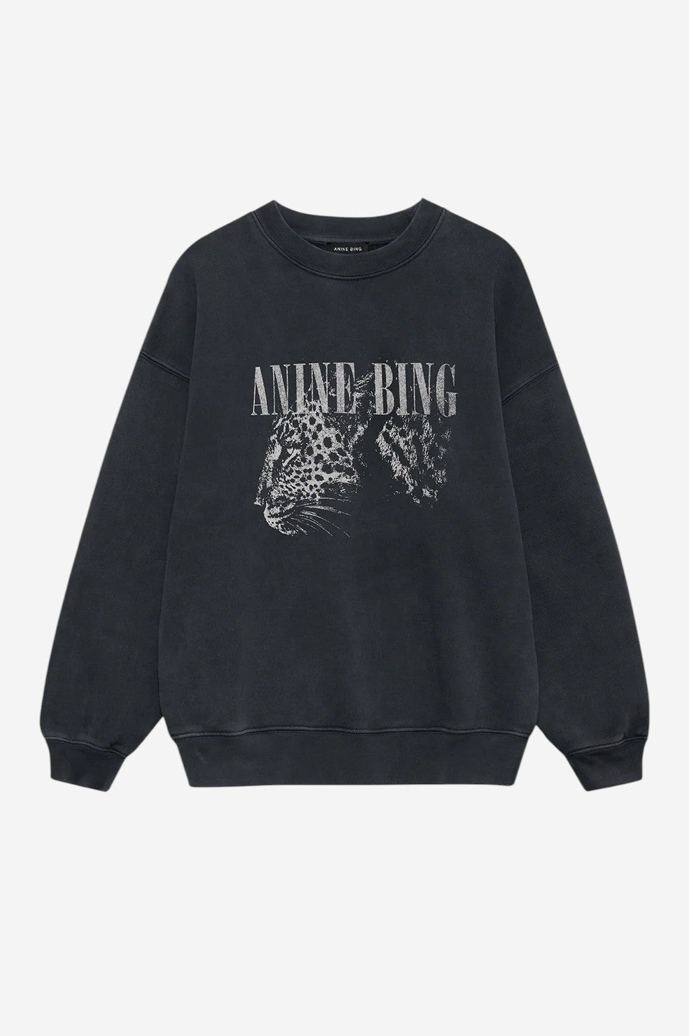 Spencer Sweatshirt Leopard - Washed Black