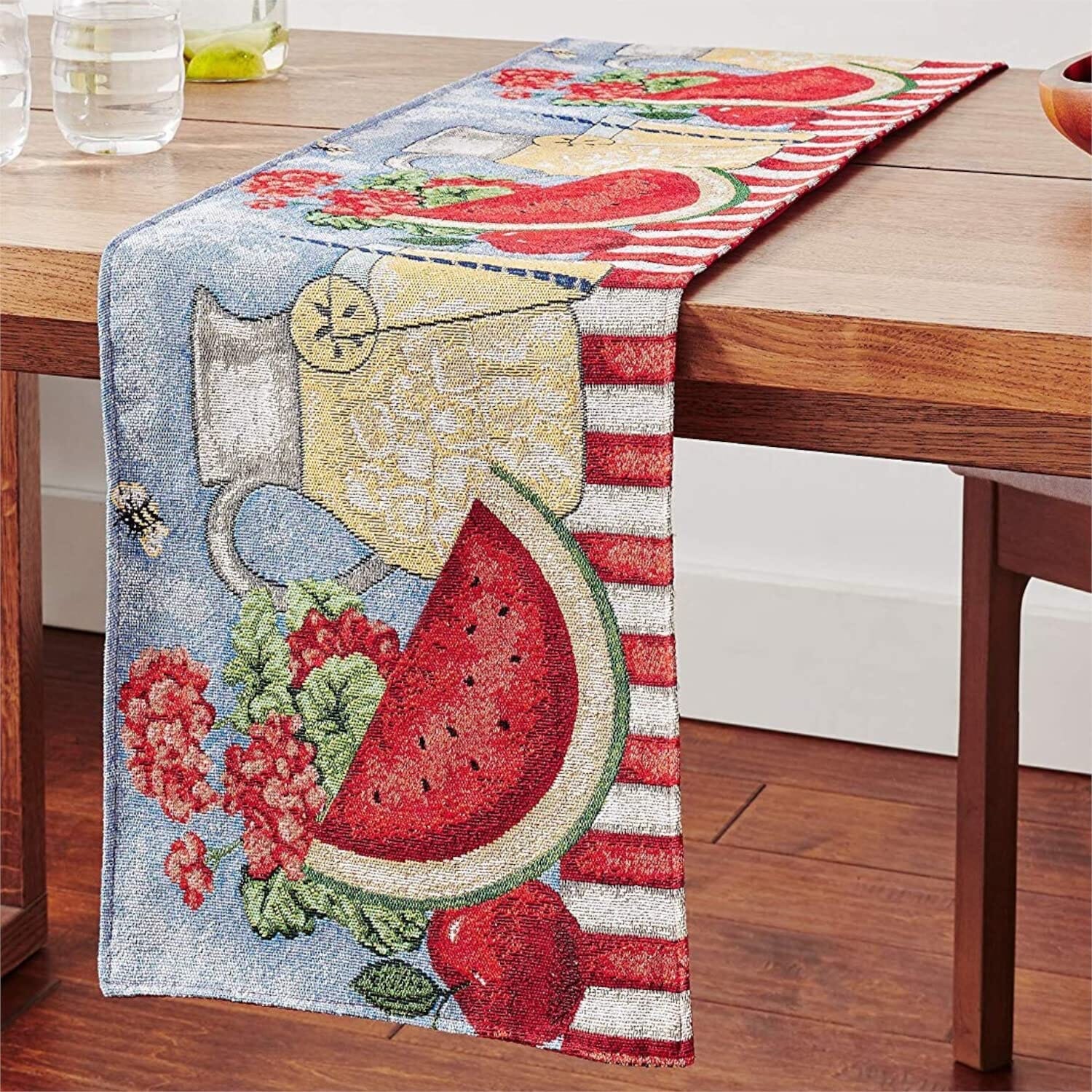Tache Fruity Drinks Watermelon Lemonade Woven Tapestry Table Runners (13082TR)