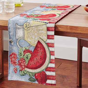 Tache Fruity Drinks Watermelon Lemonade Woven Tapestry Table Runners (13082TR)