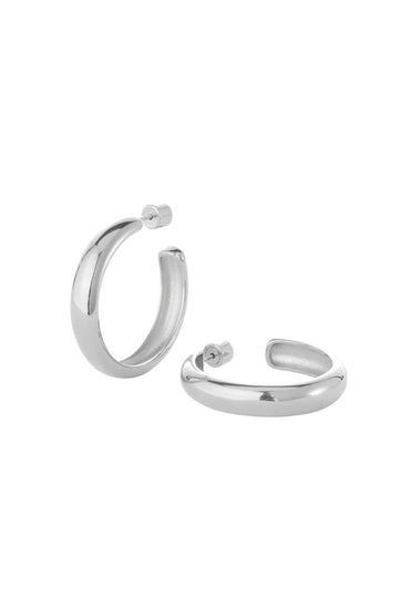 Staple Hoop Large - Silver