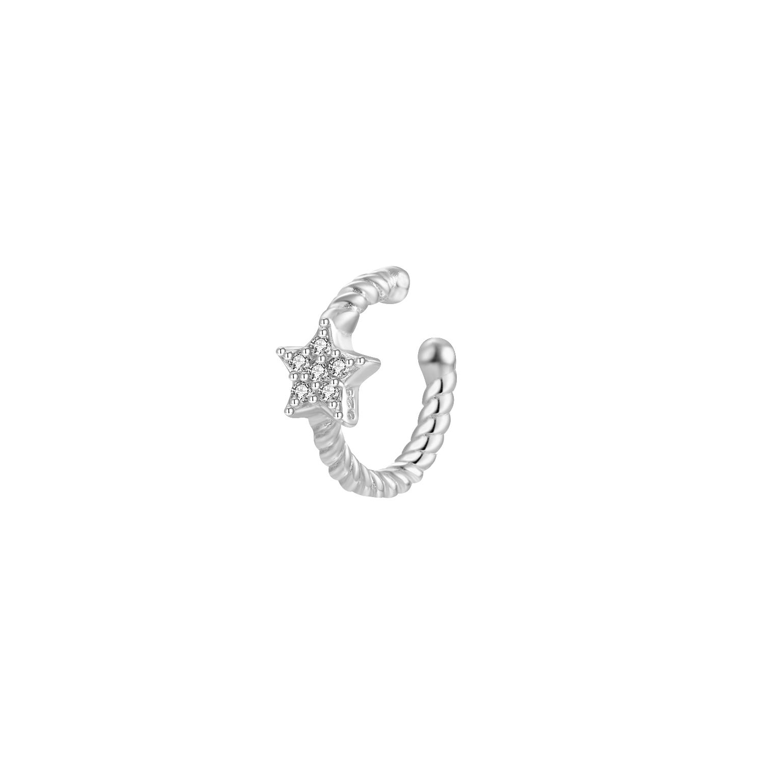 Shooting Star Cuff Silver Earring
