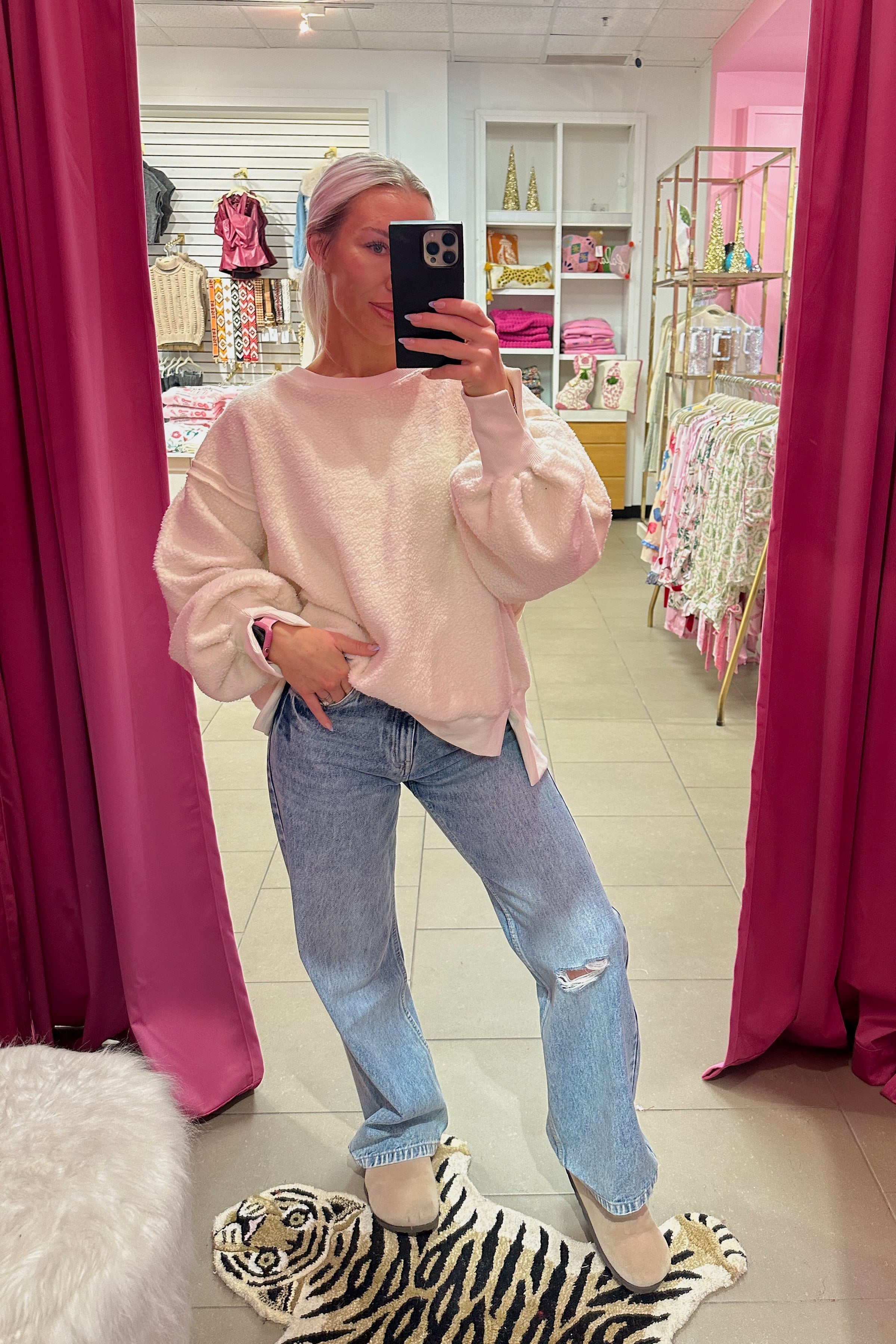 Cozy Cream Sherpa Fleece Oversized Pullover