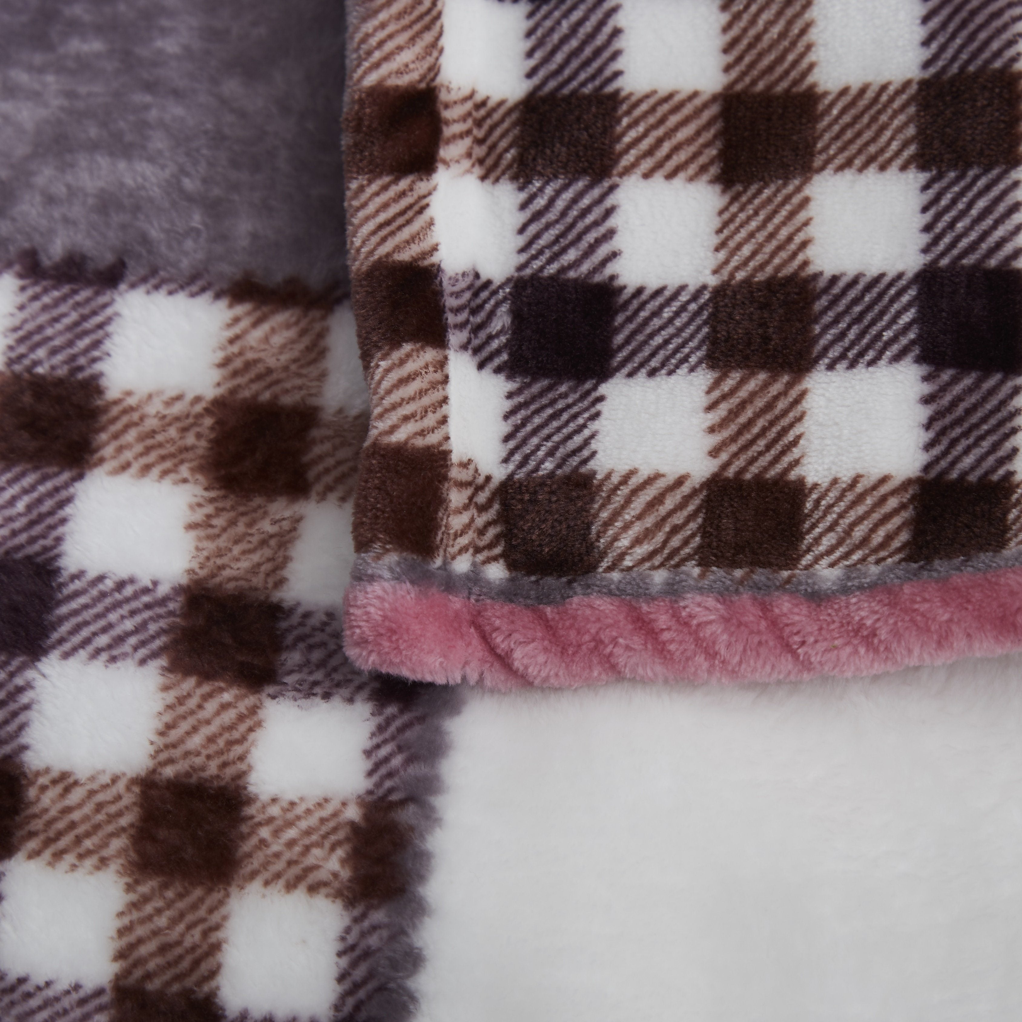 Tache Autumn Muave Purple Pink Farmhouse Super Soft Plaid Patchwork Throw Blanket (4022)