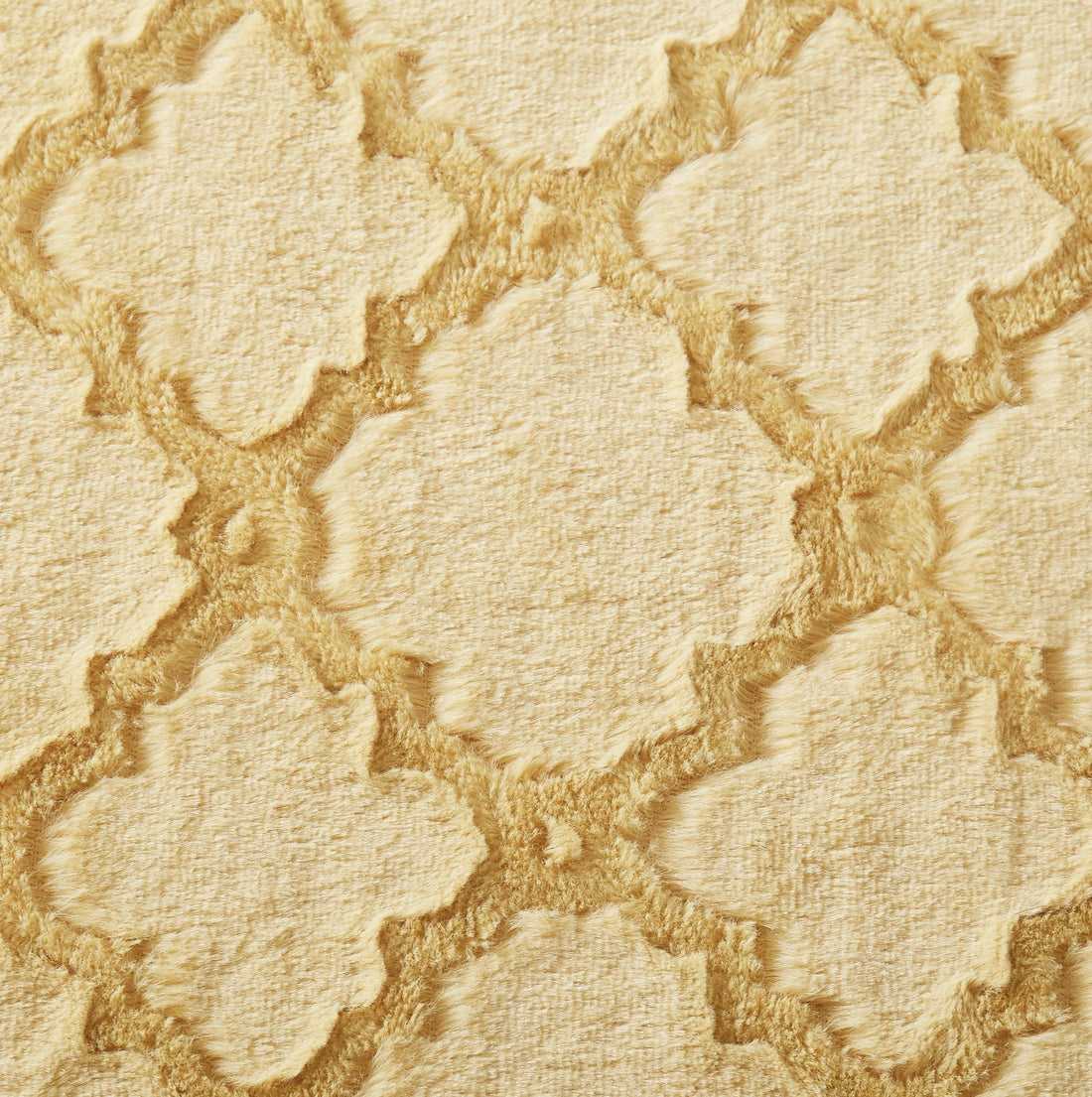 Taterbush Faux Fur Mustard Yellow Moroccan Lattice Pattern Throw Blanket (3397)