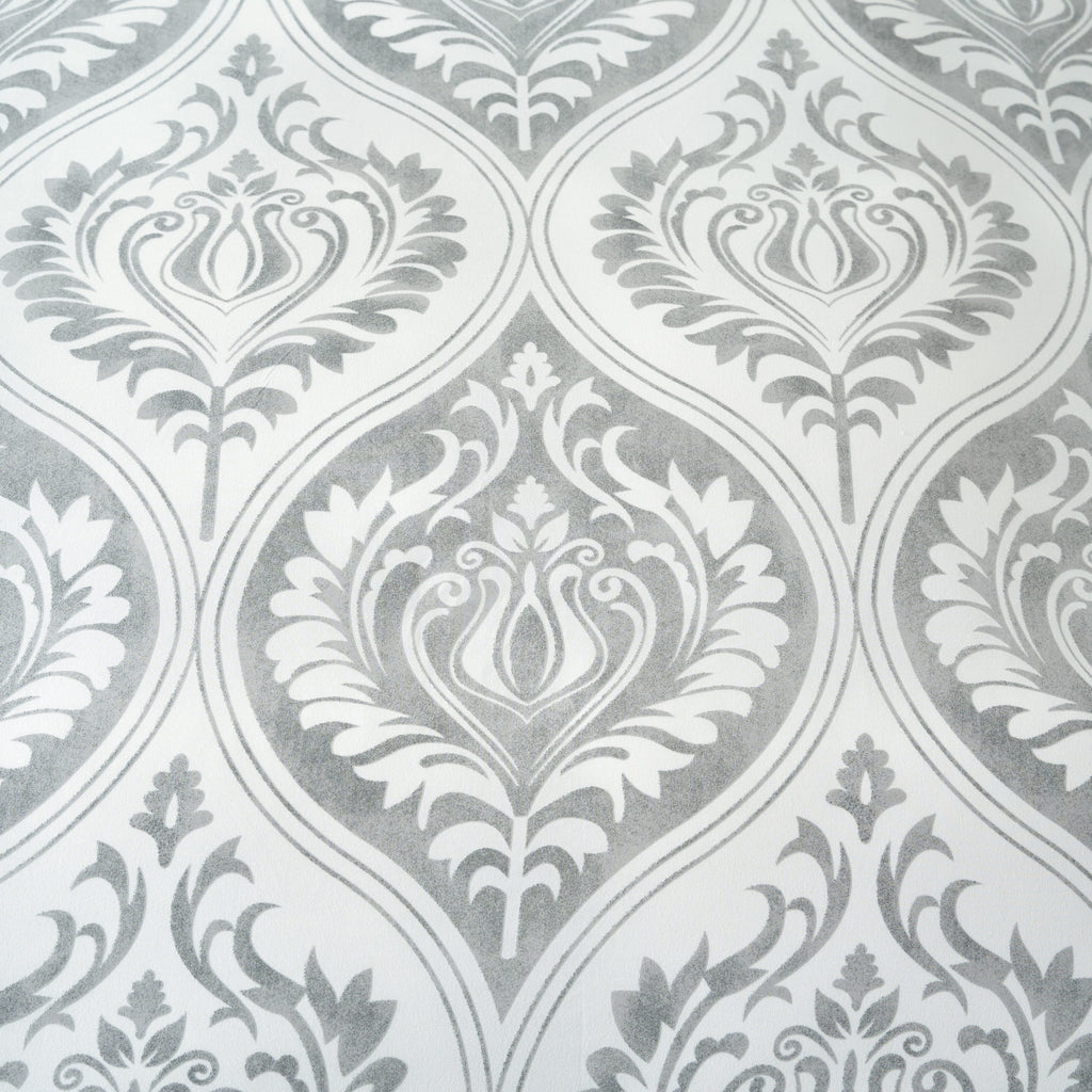 Tache Dreamy Moon Sky Ogee Damask Heather Gray White Duvet Cover (TB300)