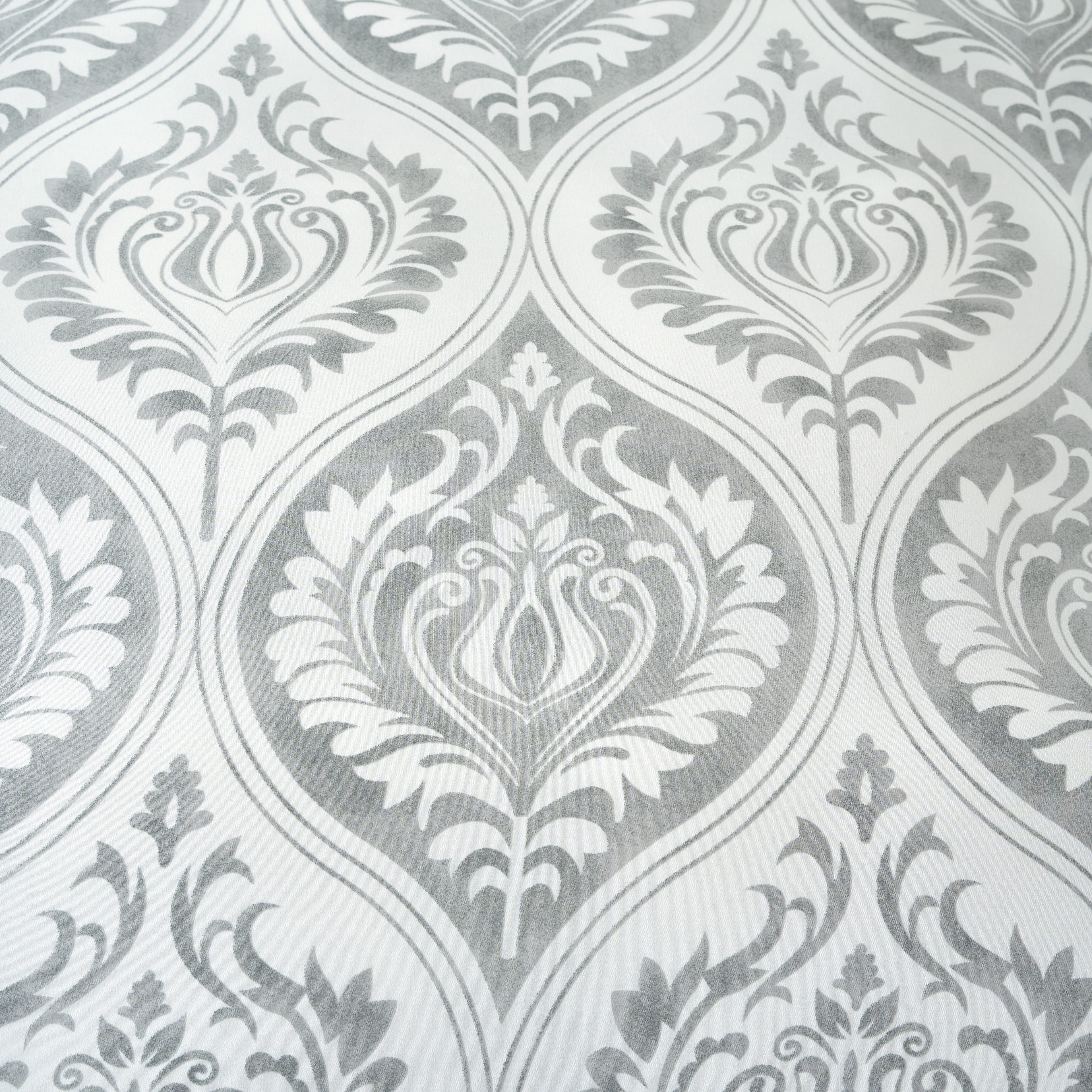 Tache Dreamy Moon Sky Ogee Damask Heather Gray White Duvet Cover (TB300)