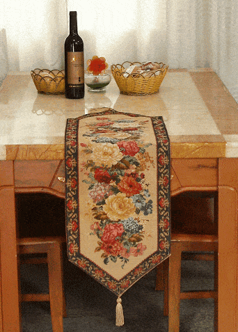 Taterbush Colorful Country Rustic Floral Morning Awakening Table Runner (3089B)