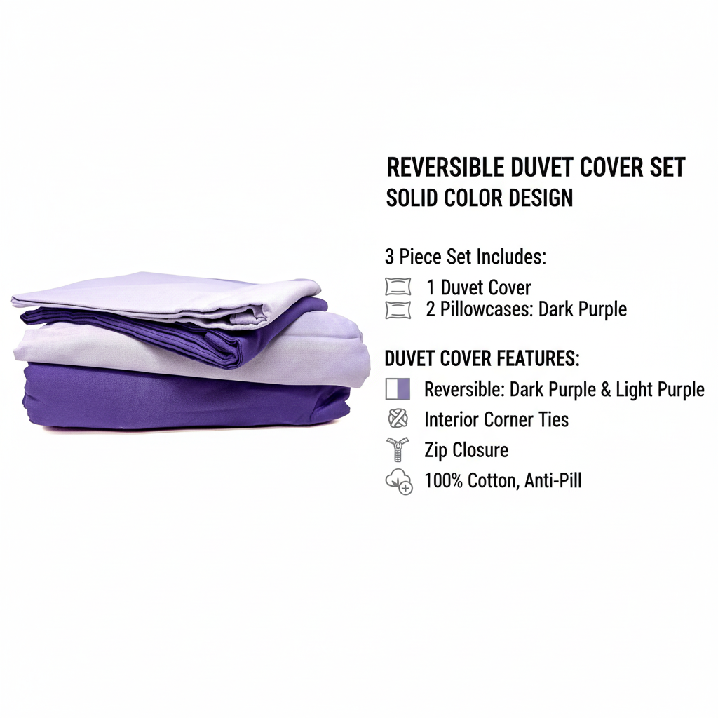Tache Dark Purple & Lavender Reversible Duvet Cover Set (DC36PC-PP)