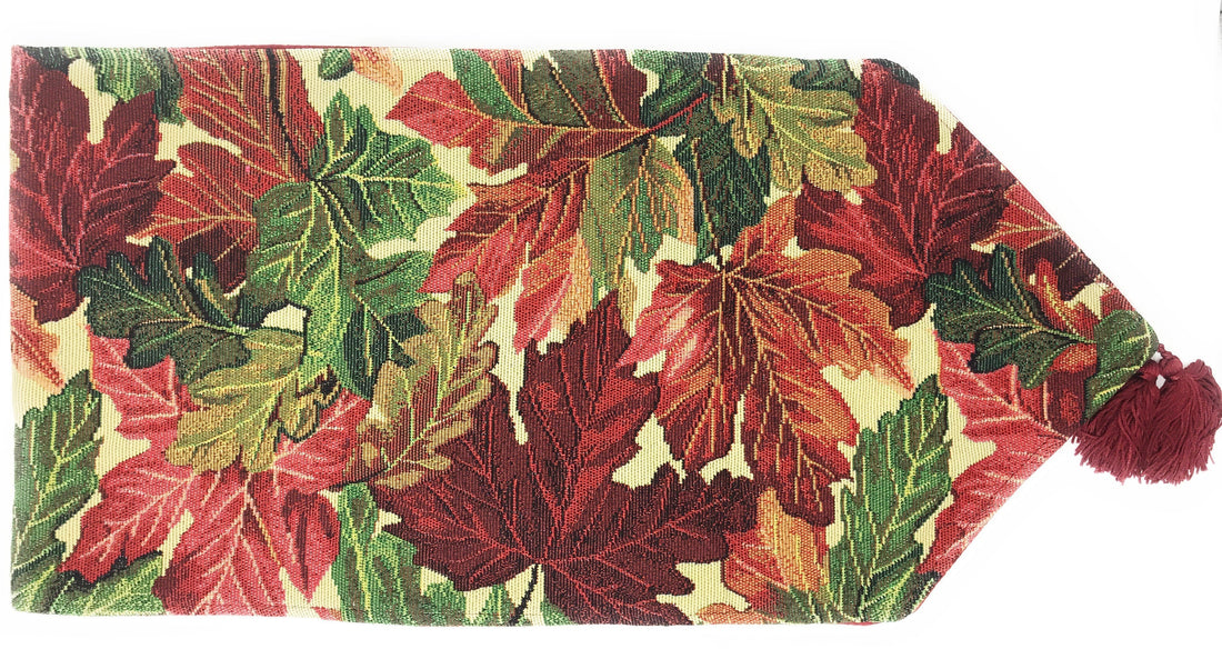 Taterbush Warm Colorful Thanksgiving Leaves Fall Foliage Tapestry Table Runners (11516)