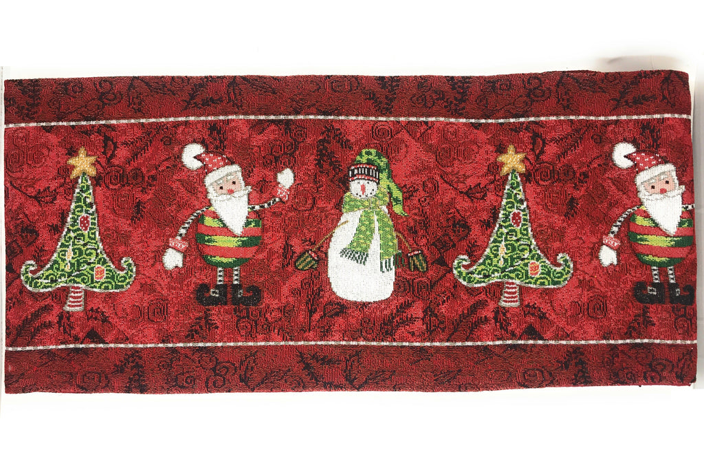 Tache Here Comes Santa Claus Vintage Holiday Woven Tapestry Table Runners (8577TR)