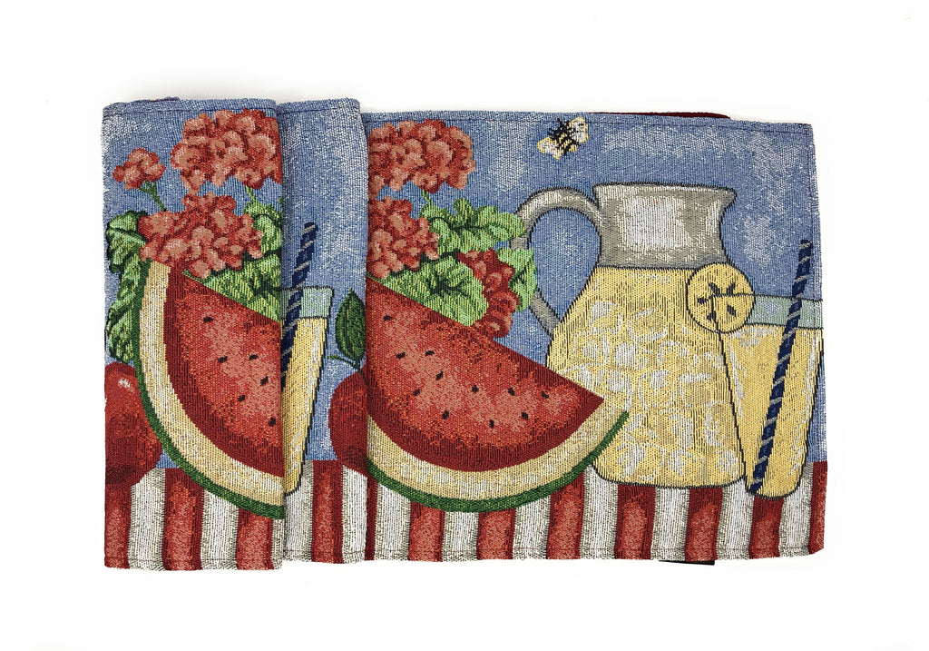 Tache Fruity Drinks Watermelon Lemonade Woven Tapestry Table Runners (13082TR)