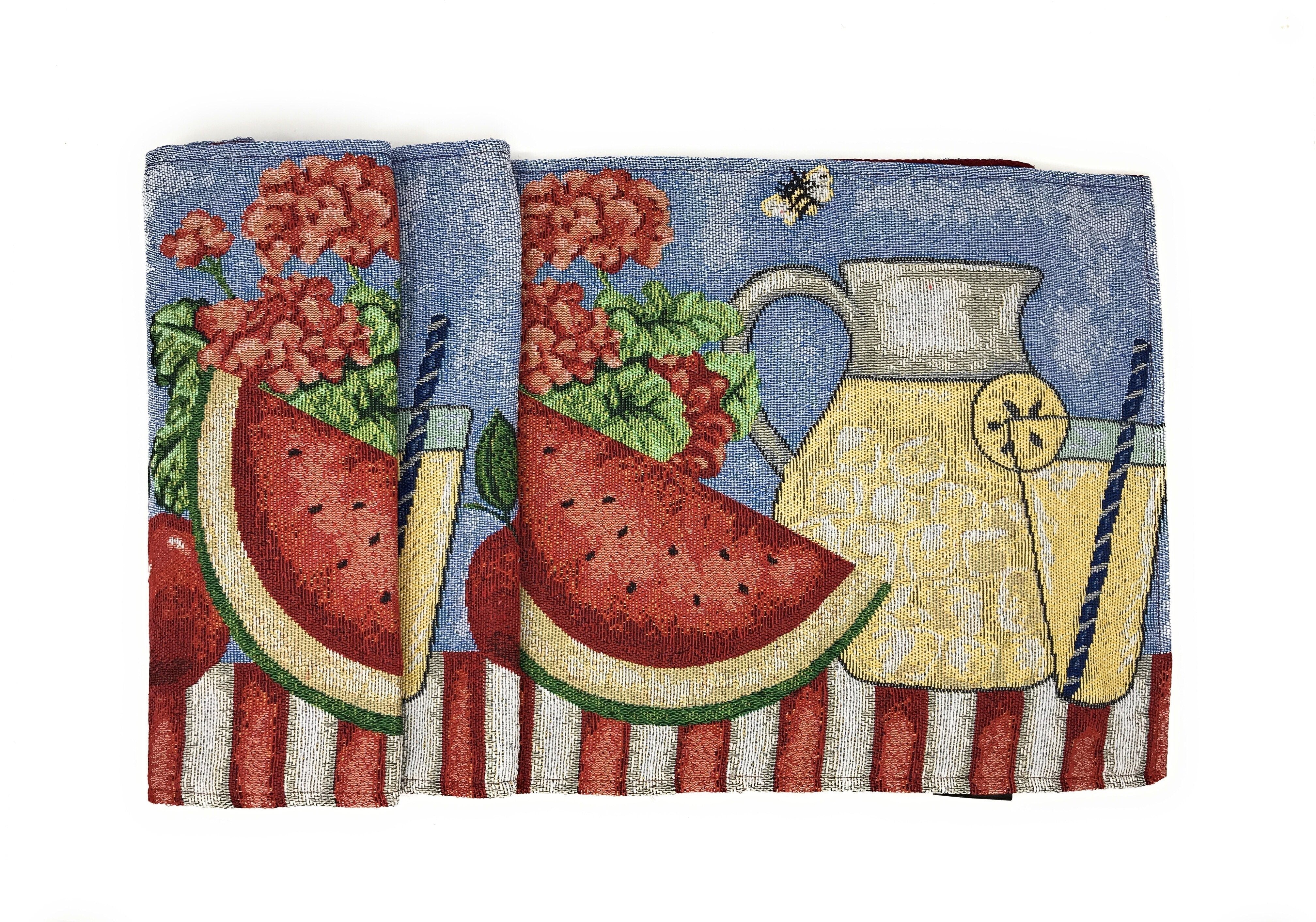 Tache Fruity Drinks Watermelon Lemonade Woven Tapestry Table Runners (13082TR)