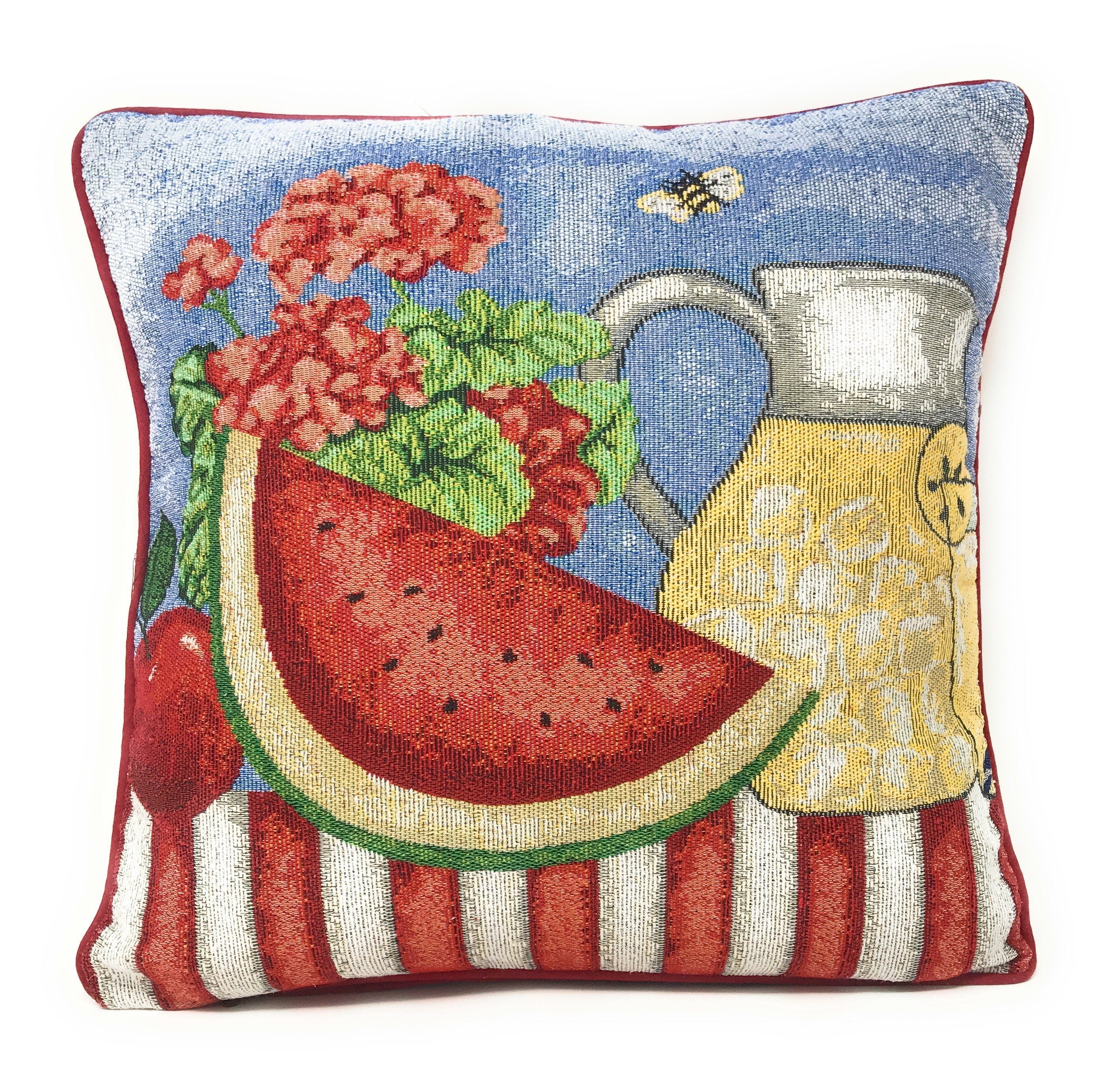 Tache Fruity Drinks Watermelon Lemonade Woven Tapestry Accent Throw Pillow Cover (13082CC)
