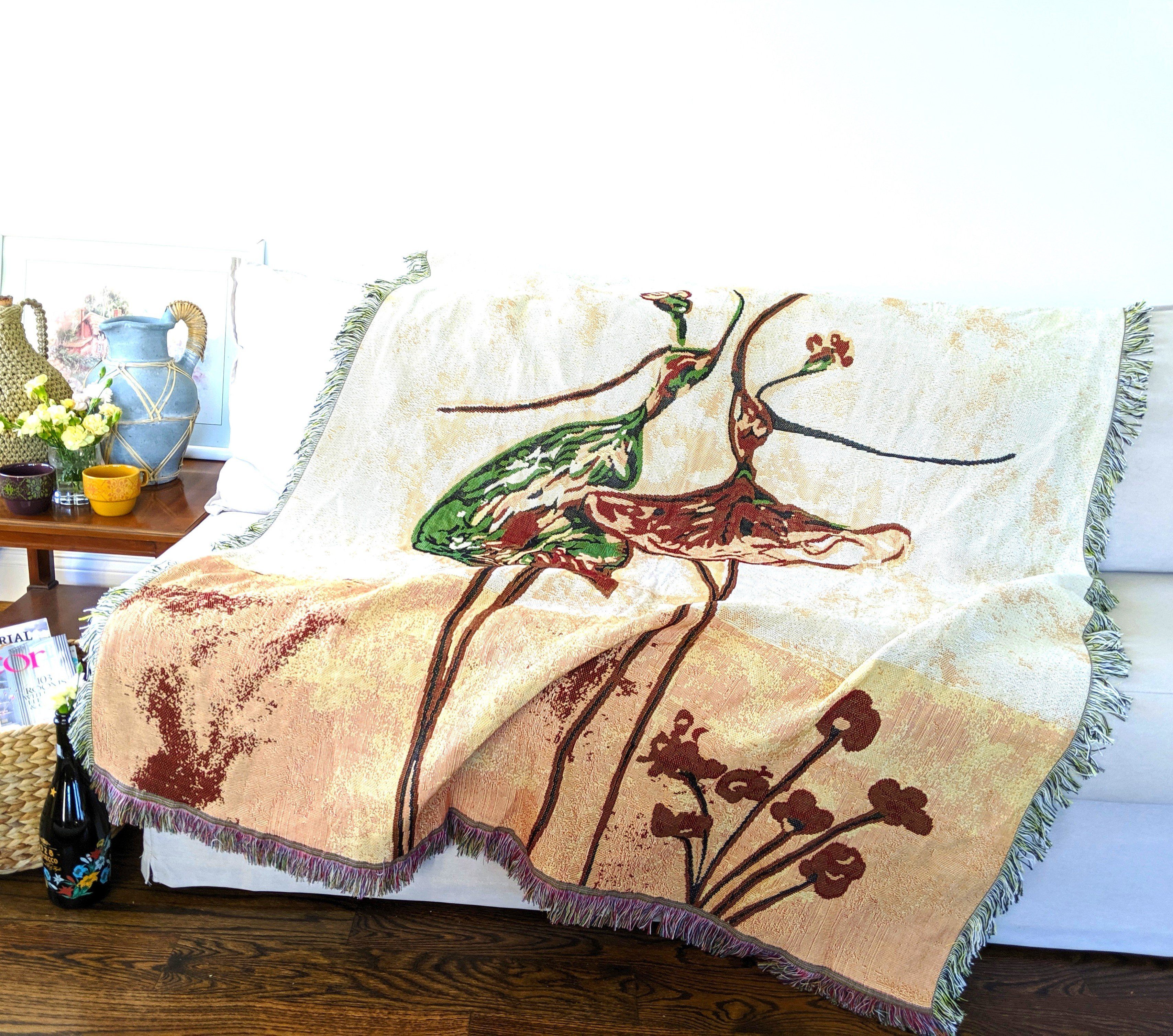 Tache Abstract Art Ballet Dancers Afghan Tapestry Throw Blanket with Fringe (2500)