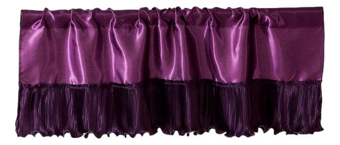 Tache Satin Ruffle Dark Purple Midnight Bloom Valance (BM6438)