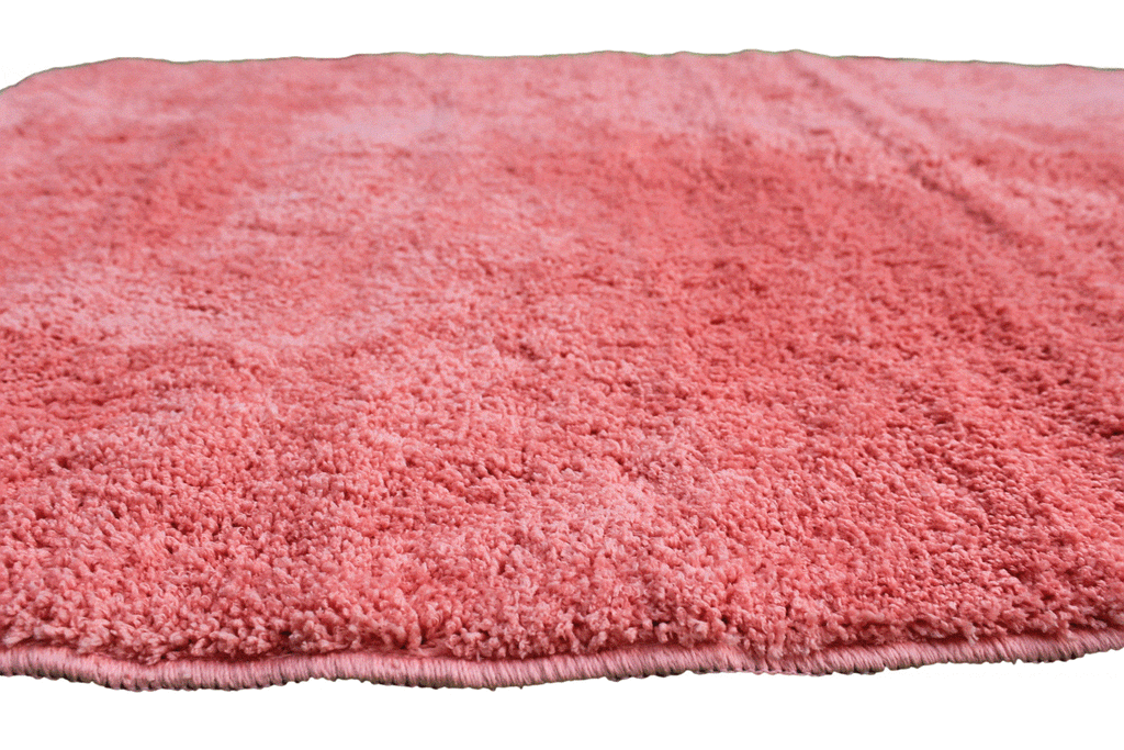 Tache Solid Salmon Coral Pink Thin Rug