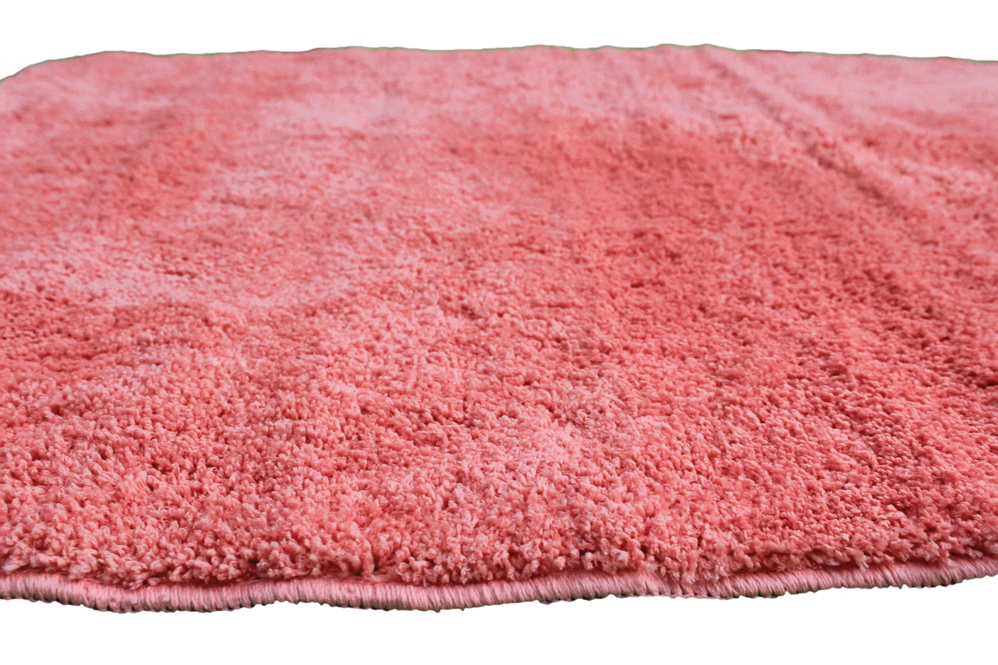 Tache Solid Salmon Coral Pink Thin Rug