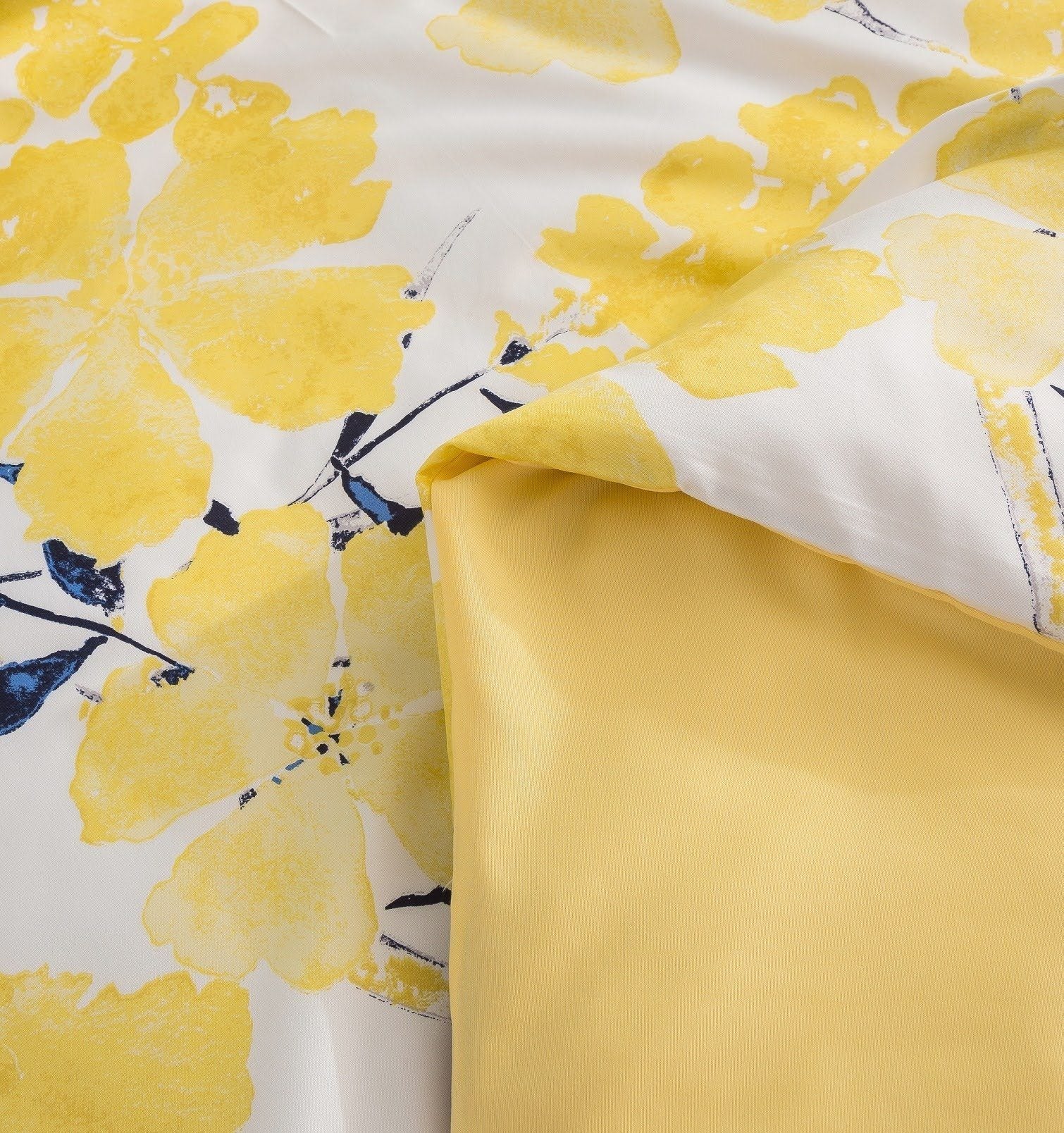 Taterbush Microfiber Watercolor Tropical Floral Yellow Blue Duvet Cover (JHW-841)