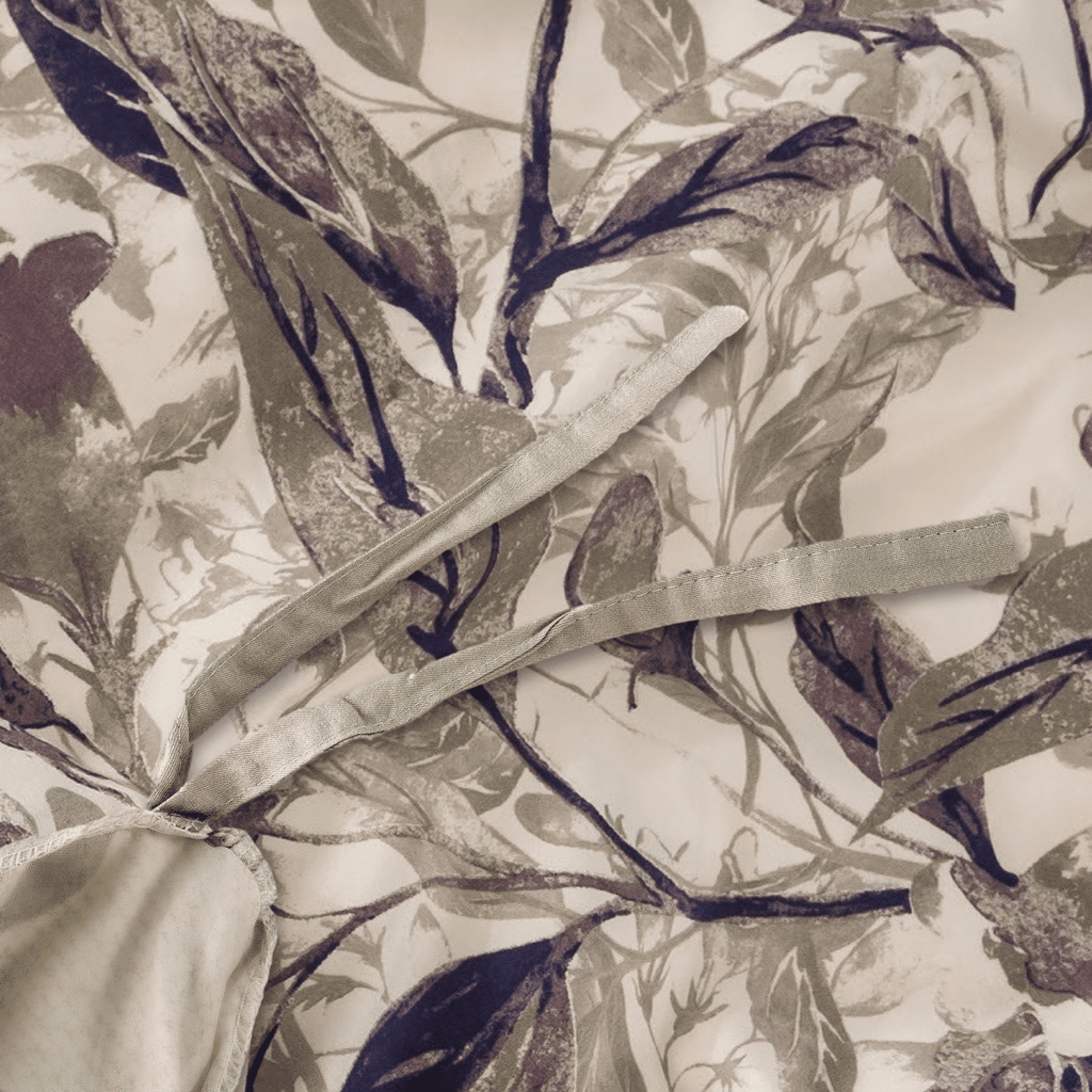 Tache Microfiber Abstract Wispy Leaf Taupe Grey Duvet Cover (JHW-843)