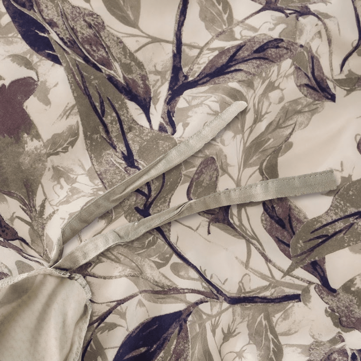 Tache Microfiber Abstract Wispy Leaf Taupe Grey Duvet Cover (JHW-843)