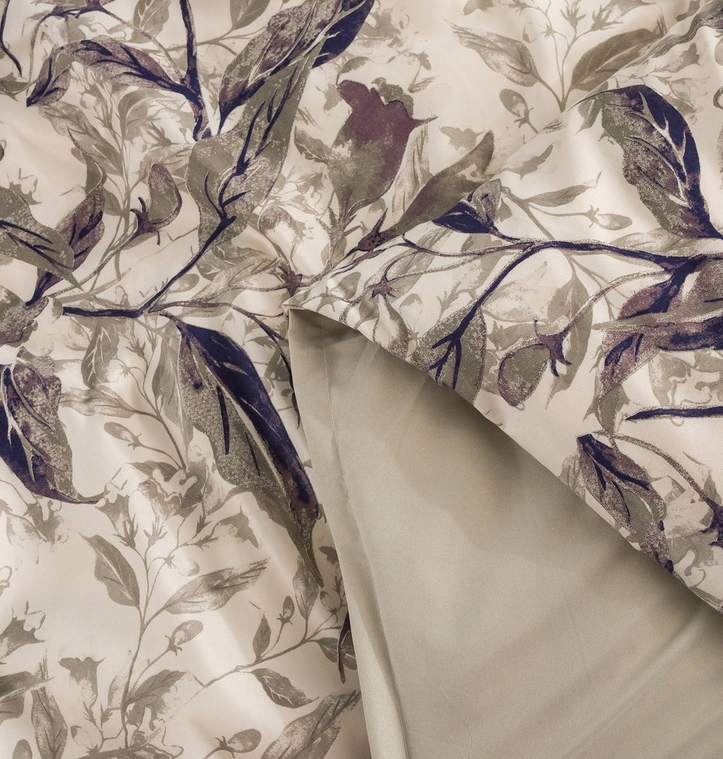 Tache Microfiber Abstract Wispy Leaf Taupe Grey Duvet Cover (JHW-843)
