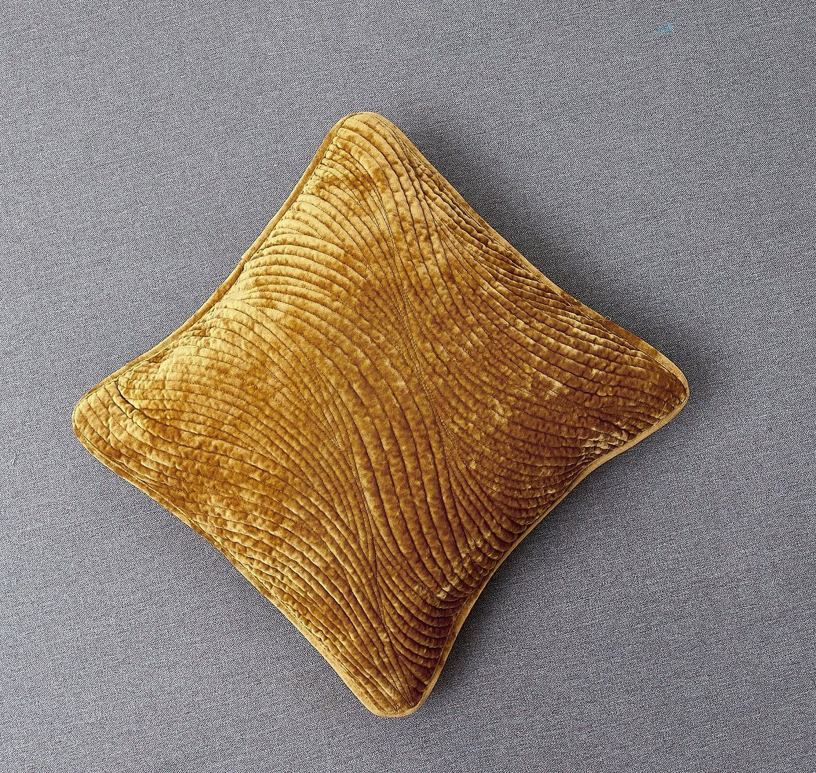 Tache Velvet Dreams Melted Gold Plush Waves Cushion Covers / Euro Sham (JHW-852Y)