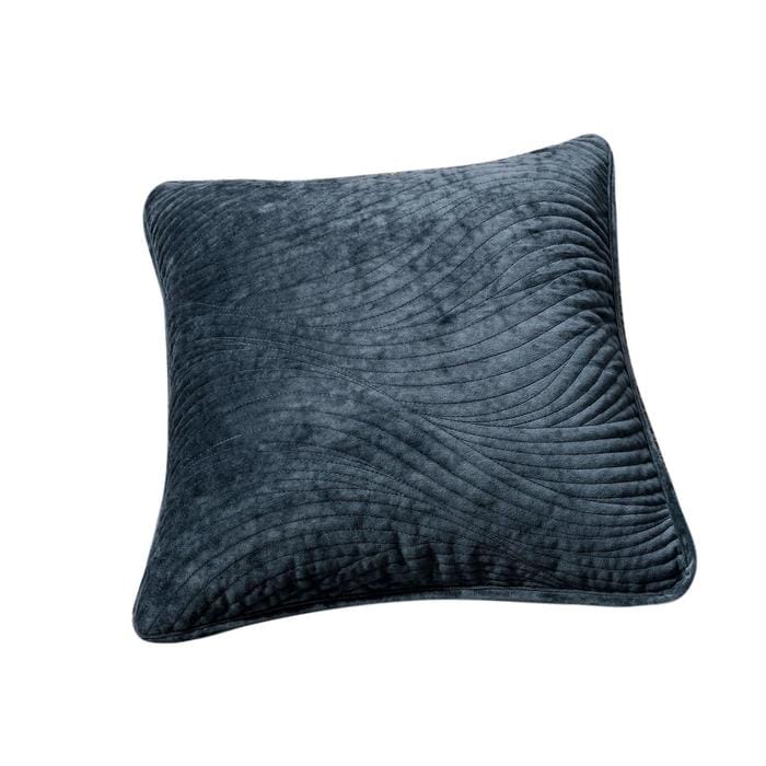 Tache Velvet Dreams Navy Blue Plush Waves Cushion Covers / Euro Sham (JHW-852BL)