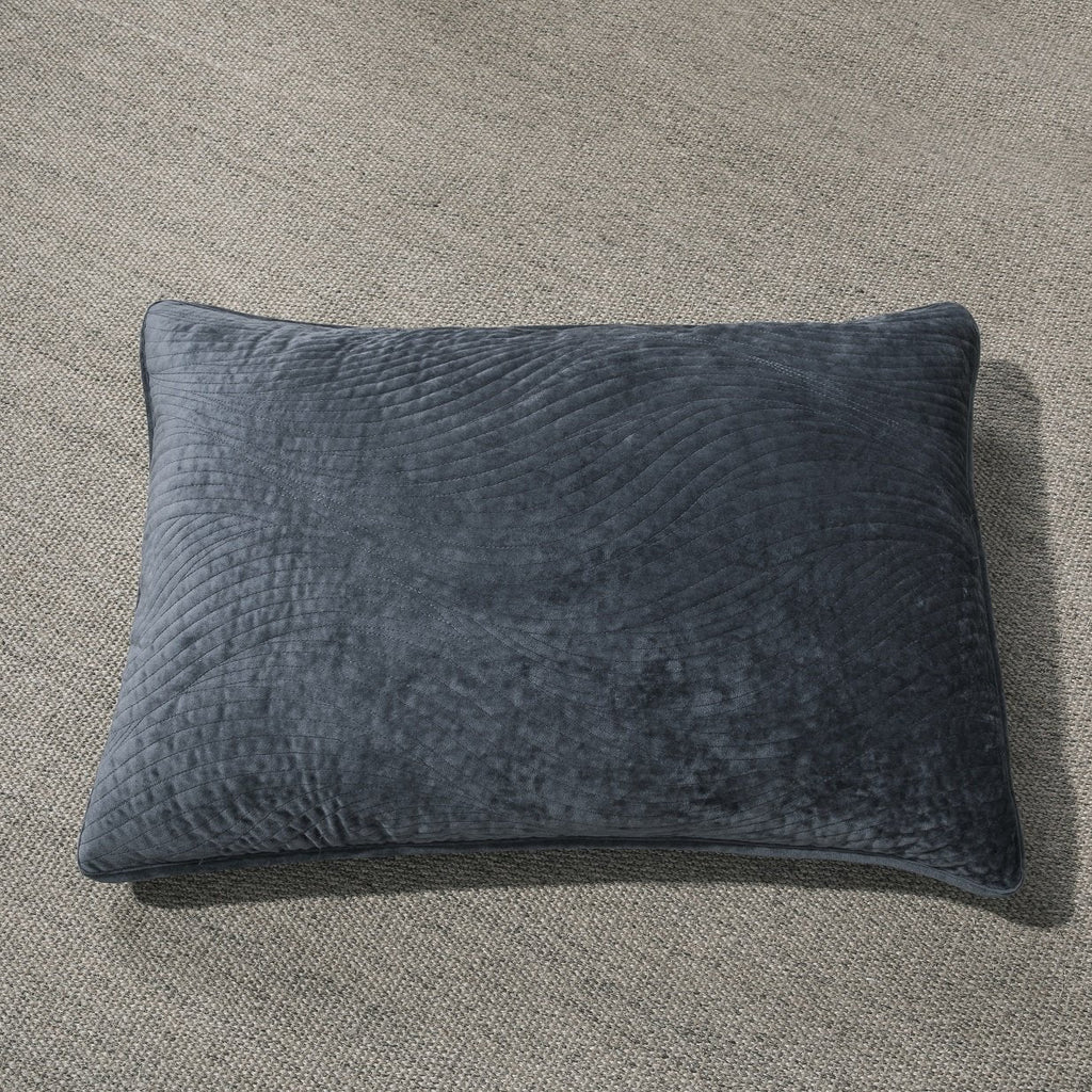 Tache Velvet Dreams Navy Blue Plush Waves Pillow Sham (JHW-852BL)