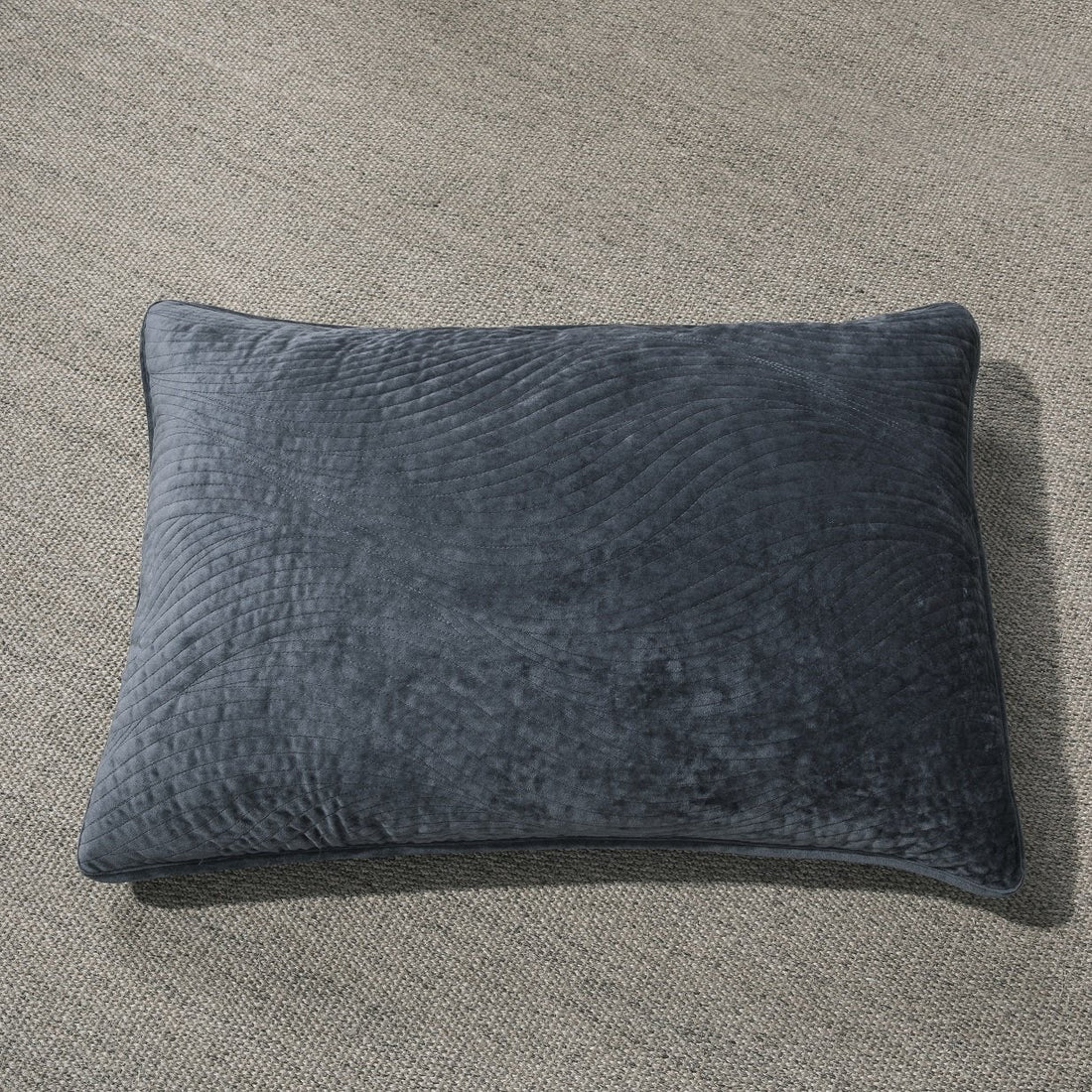 Taterbush Velvet Dreams Navy Blue Plush Waves Pillow Sham (JHW-852BL)