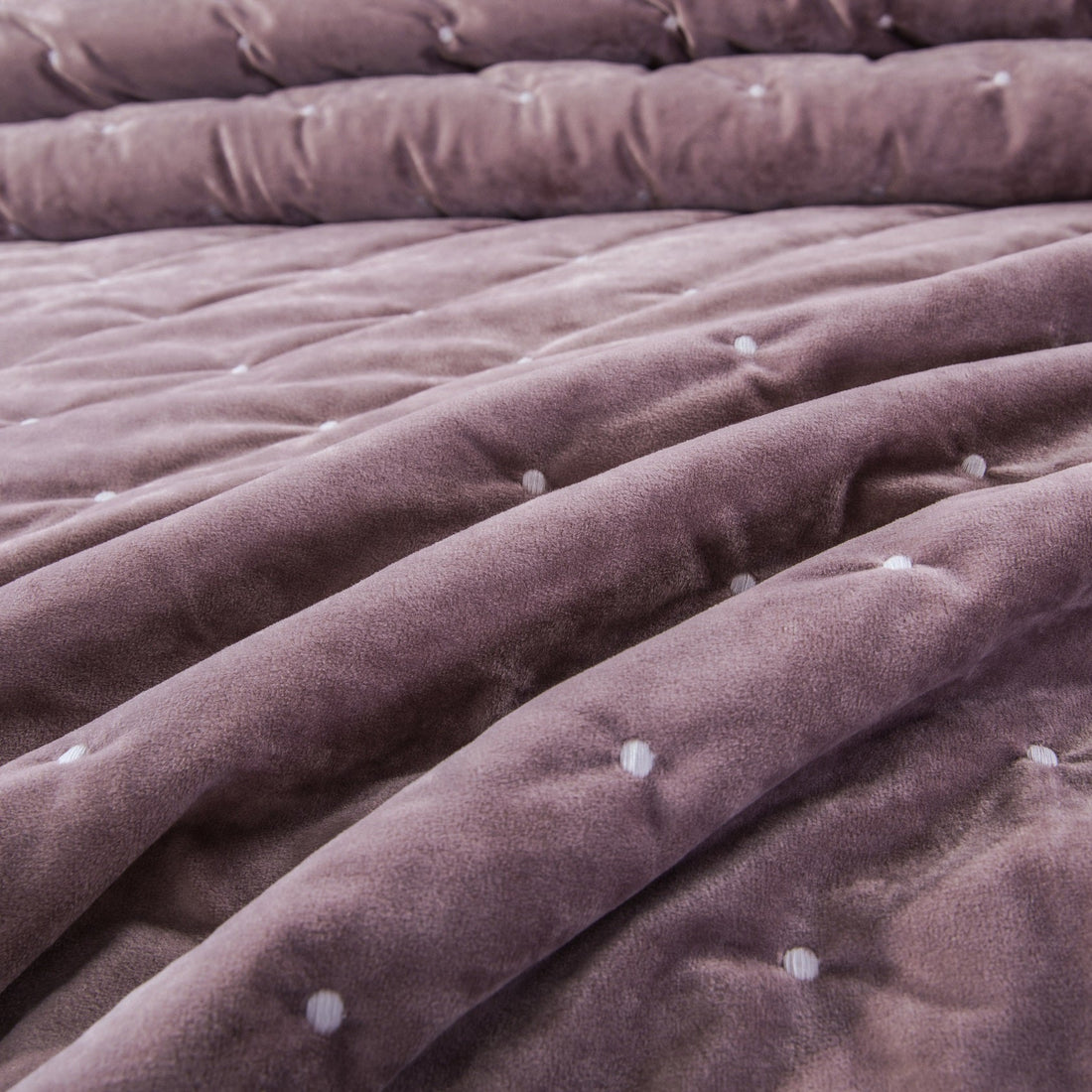 Taterbush Plush Dreams Purple Mauve Tufted Velvet Quilt Set (JHW-853P)