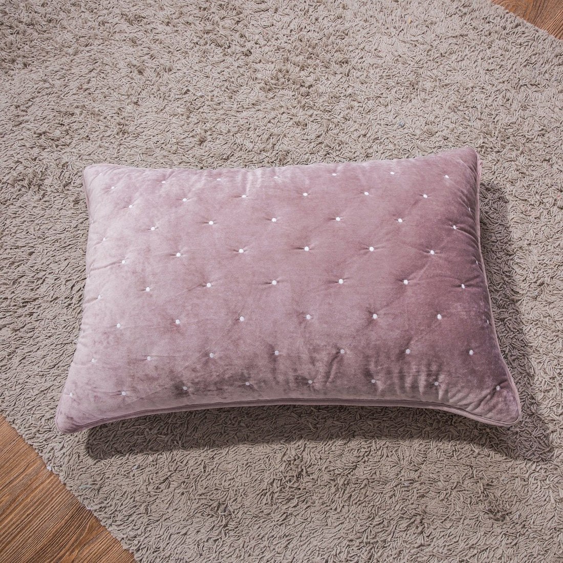 Taterbush Velvet Dreams Purple Mauve Plush Diamond Tufted Pillow Sham (JHW-853P)