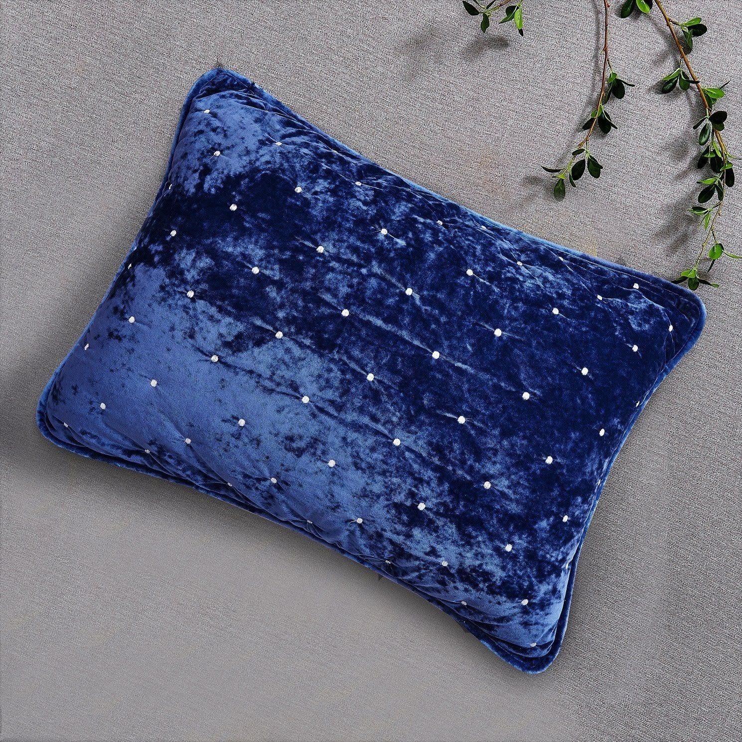 Tache Velvet Dreams Dark Blue Plush Diamond Tufted Pillow Sham (JHW-853DB)
