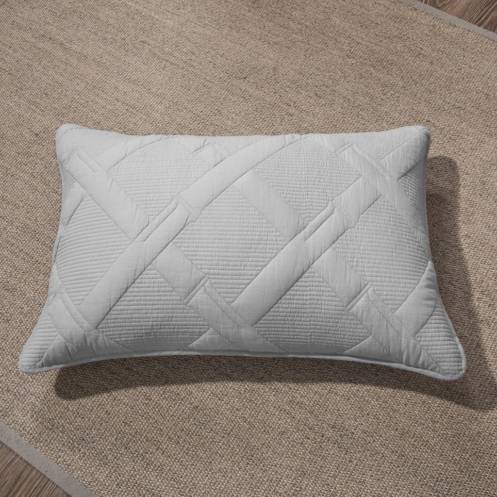 Tache Cotton Light Grey Silver Soothing Pastel Diamond Pillow Sham (JHW-862)