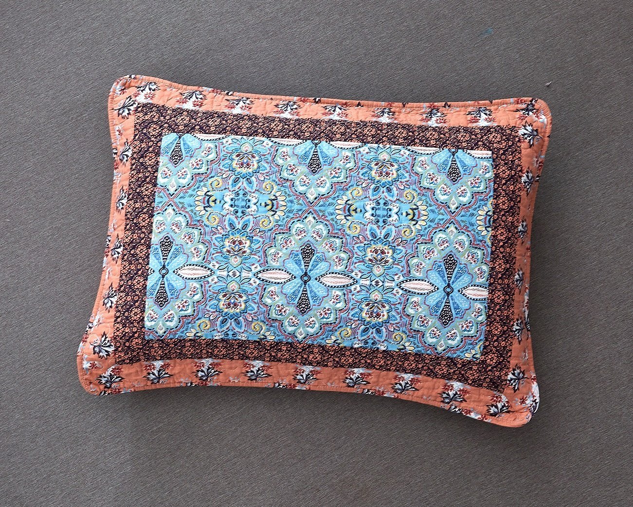 Tache Cotton Patchwork Paisley Floral Bohemian Mosaic Paradise Pillow Sham (JHW-933)