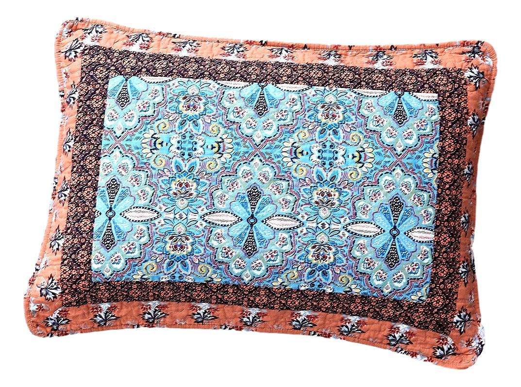 Tache Cotton Patchwork Paisley Floral Bohemian Mosaic Paradise Pillow Sham (JHW-933)
