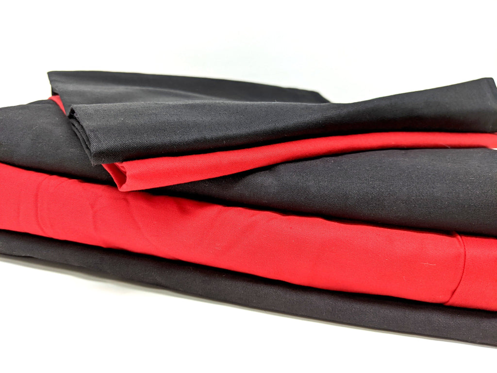 Tache Cotton Vibrant Red and Black Bed sheet set (BS4PC-BR)